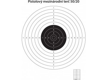 Mezinárodní pistolový terč 50/20 - 10ks, Army