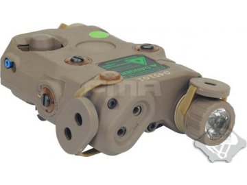 AN/PEQ15 Upgrade, LED svítilna, zelený laser s IR krytkami, IR přísvit, TAN, FMA