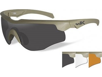 Ochranné brýle ROGUE Polarized - čiré/šedé/oranžové, pískový rám, WileyX