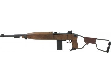 Airsoftová zbraň M1A1 Paratrooper - celokov, dřevo, CO2, GBB, King arms