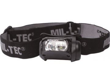 LED čelovka - černá, 4 barvy, Mil-Tec
