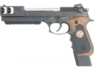 Airsoftová pistole M92 BioHazard Extended Comp - kovový závěr, GBB, WE