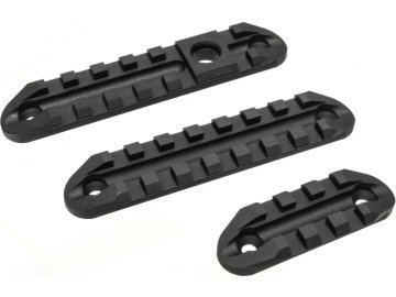 Action Army AA set montážních RIS lišt pro pušky AAC 21, 7 / 3 slots  (3 kusy) - Černá 01