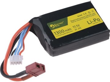 ELR LiPo 11.1V 1300mAh 20/40C Battery - AN/PEQ Size - T-Connect (Deans) 01
