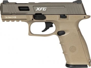 Airsoftová pistole BLE XFG - kovový závěr, TAN, GBB, ICS