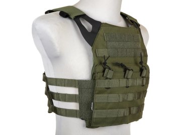 EME Vesta s imitací plátů a trojitou sumkou M4 Jumper Plate Carrier - Olive Drab 01