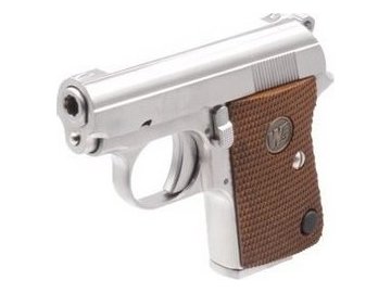 WE Airsoftová pistole 1908 .25 ACP (CT25), celokov, GBB - stříbrná 01