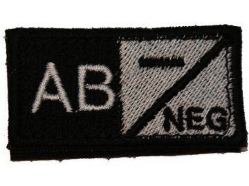 Textilní krevní skupina AB NEG -  černá/bílá, Condor