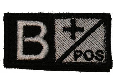 Textilní krevní skupina B POS -  černá/bílá, Condor