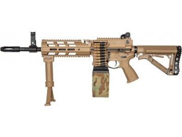 Airsoftová zbraň CM16 LMG M-Lok - ABS, písková Desert, G&G