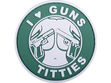 3D nášivka I Love Guns Titties, GFC