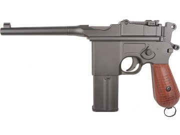 KWC Airsoftová pistole M712 Broomhandle, celokov, blowback, full auto 01