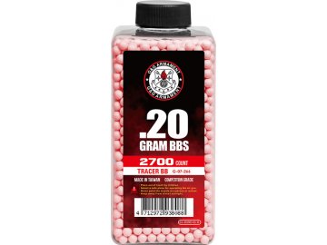 Airsoftové kuličky G&G 0,20g, 2700bb, láhev, nasvětlovací červené