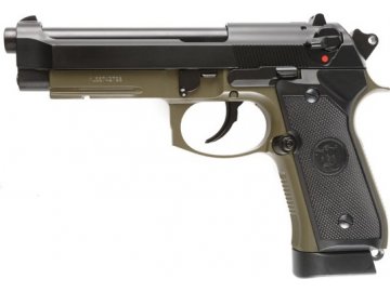 Airsoftová pistole M9A1 - OD, celokov, CO2, GBB, KJ Works