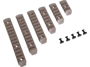 JJA Sada 6ti polymerových RIS lišt pro M-LOK předpažbí - TAN 01