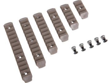 JJA Sada 6ti polymerových RIS lišt pro KeyMod předpažbí - TAN 01