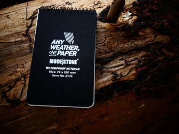 Modestone Voděodolný zápisník čtverečkovaný 76x130 mm, 30 listů - černý, Modestone 01