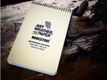 Modestone Voděodolný zápisník čtverečkovaný 96x148 mm, 30 listů - coyote, Modestone 01