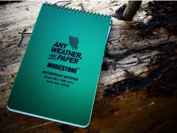 Modestone Voděodolný zápisník čtverečkovaný 96x148 mm, 30 listů - zelený, Modestone 01