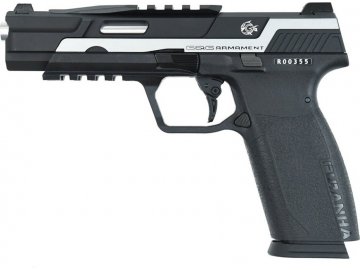 Airsoftová pistole GTP9 Piranha TR - stříbrná, kovový závěr, GBB, G&G