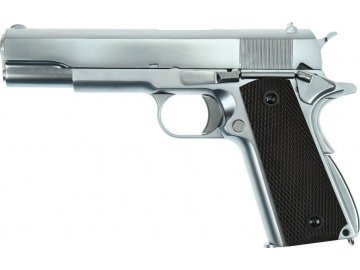 Airsoftová pistole M1911 A1 - stříbrná, celokov, CO2, GBB, WE