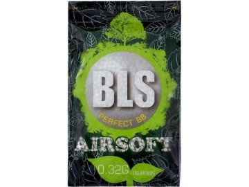 Airsoftové kuličky BLS Perfect BIO 0,32g, 3125bb, bílé, 20x