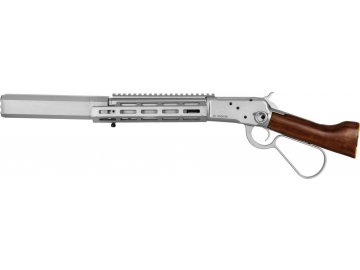 Airsoftová zbraň 1873RS - stříbrná, pravé dřevo, GNB, A&K