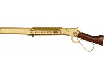 Airsoftová zbraň 1873RS - zlatá, pravé dřevo, GNB, A&K