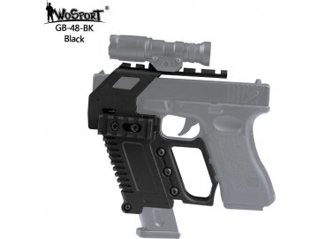 Taktický KIT GB-48 s RIS pro náhradní zásobník pro Glock 17/18/19 - černý, Wosport