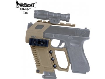 Taktický KIT GB-48 s RIS pro náhradní zásobník pro Glock 17/18/19 - pískový, Wosport