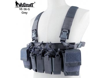 Taktický Chest rig D3CRX - šedý, Wosport