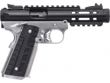 Airsoftová pistole Galaxy 1911 - stříbrná/černá, celokov, GBB, WE