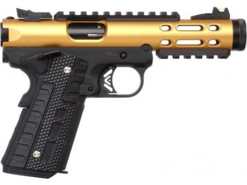 Airsoftová pistole Galaxy 1911 - černá/zlatá, celokov, GBB, WE