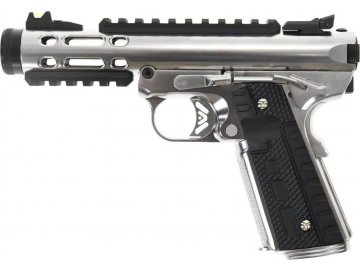 Airsoftová pistole Galaxy 1911 - stříbrná, celokov, GBB, WE