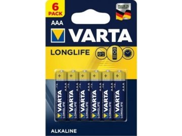 Baterie LongLife 1,5V AAA, 6ks, Varta