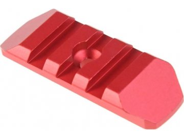 CNC kovová lišta na KeyMod 3 pozice - červená, 55mm, JJ Airsoft
