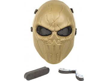 Celoobličejová maska Punisher - písková TAN, Phantom Airsoft