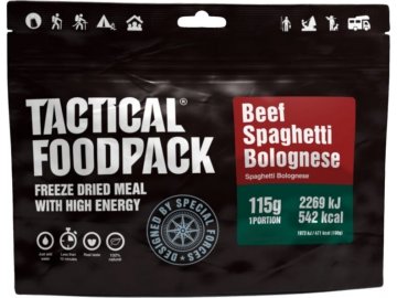 Dehydrované jídlo boloňské špagety s hovězím masem, Tactical Foodpack