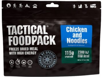 Dehydrované jídlo nudle s kuřecím masem, Tactical Foodpack
