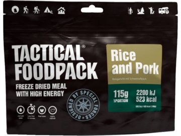 Dehydrované jídlo rýže s vepřovým masem, Tactical Foodpack