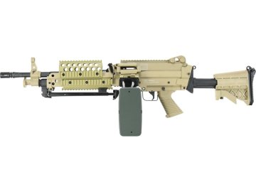 Airsoftový kulomet FN MK46 - pískový TAN, ABS, CyberGun