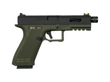 Airsoftová pistole SSP18 - zelená, kovový závěr, CO2, GBB, Novritsch