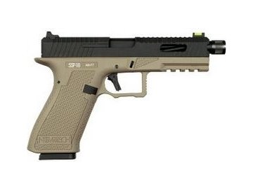 Airsoftová pistole SSP18 - písková, kovový závěr, CO2, GBB, Novritsch