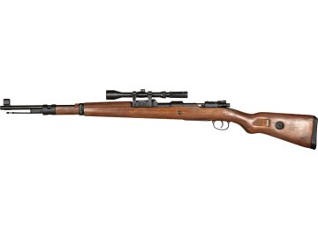 DBY Airsoftová puška Kar98k manuální s optikou - celokov, pravé dřevo, DBoys/Double Bell 01