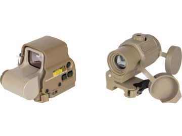 JJA Kolimátor XPS 3-2 + Magnifier G43 se zvětšením 3x - pískový TAN, JJ Airsoft 01