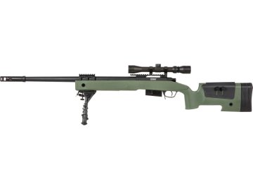 Specna Arms Odstřelovací puška SA-S03 CORE™ SAG M40 - olivová OD, dvojnožka, optika, Specna Arms 01