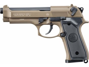 Airsoftová pistole Beretta M92 A1 Tactical - písková TAN, celokov, GBB, Umarex