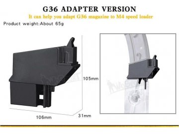 Adaptér pro rychloládovačku Lever na zásobníky G36 - černý, Wosport