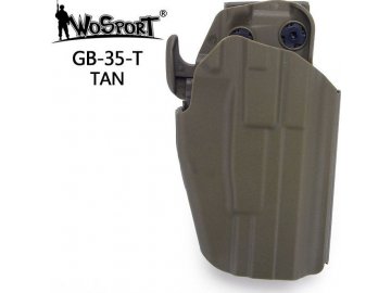 Opaskové pistolové pouzdro/holster GB35 pro Glock 17/M92 - pískové, Wosport