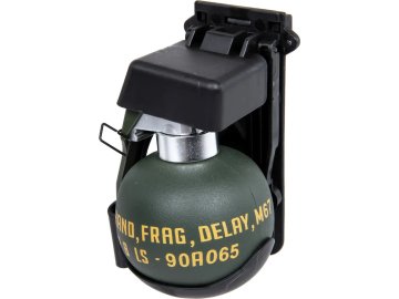 WSP Imitace granátu M67 (Dummy) včetně MOLLE úchytu - černý, Wosport 01